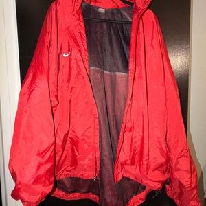 Nike Red Oversized Windbreaker Jacket